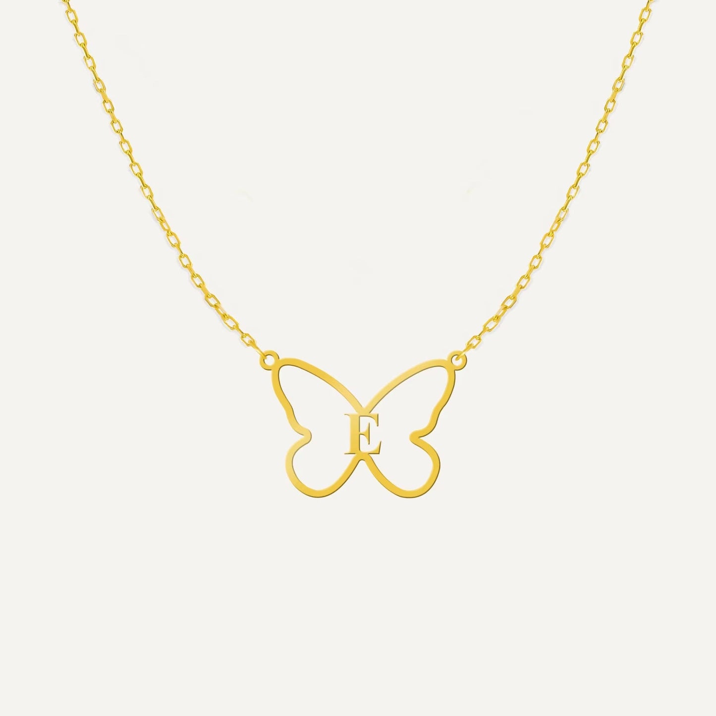 Butterfly Necklace with Initial