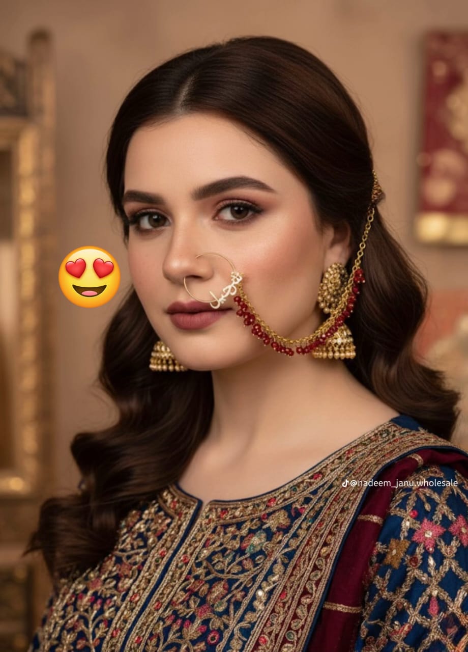 Customize Name Nose Pin with No Piercing Design Handmade